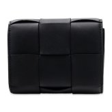 選べる2色 ボッテガヴェネタ BOTTEGA VENETA 三つ折り財布 カセット マキシイントレチャート メンズ レディース ミニ財布 本革 レザー 小銭入れ ブラック 黒 アーモンド ベージュ 651372 V3UO1