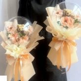 【new】 バルーンフラワー 【 ブーケタイプ / ブルー 】 名入れギフト 枯れないお花 造花の アートフラワー 花とぬいぐるみ メッセージ入り バルーン フラワーギフト 誕生日 記念日 出産祝い 結婚祝い 結婚式 電報 歓送迎 発表会 くま ぬいぐるみ テディベア 母 父 彼女 彼氏 プレゼント 記念品