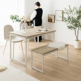 ダイニングセット テーブル チェアー 食卓 リビング キッチン 3点 カフェ 椅子 イス いす 2人掛け 幅110 コンパクト 机 一人暮らし 2人暮らし ロの字型 コの字 長方形 粉体塗装 お手入れ簡単 新生活
