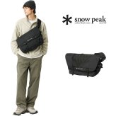 snowpeak Grid Messenger Bag ショルダーバッグ 斜め掛け 大容量 普段使い 使いやすい シンプル レディース メンズ ギフト プレゼント ブラック 100261sb08