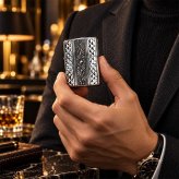 ZIPPO アーマー カスタムライン ジッポ ライター 両面加工 細密彫刻 中世模様 銀 いぶし仕上げ シルバー かっこいい 重厚 高級 おしゃれ メンズ ギフト プレゼント