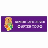 カーサイン 高齢者マーク SENIOR SAFE DRIVER チベタンマスティフ ステッカー シール 長方形 20x6.7cm 肉球 日本製 車