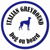 カラフル Dog on board イタリアングレーハウンド ホワイト＆ネイビー カーサイン 車 マグネットステッカー 犬 マグネット 強力 直径13cm 丸型 おしゃれ かわいい ドラレコステッカー 安全対策 危険運転 煽り運転 アニマル 動物 犬種別 屋外 防水 屋内