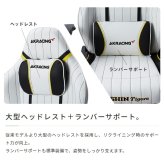 デスクチェア AKRACING(エーケーレーシング) ゲーミング OVERTURE AAKR-HANSHIN/TIGERS ホワイト色(PUレザー張り) ハイバック 可動肘付 リクライニング 座面昇降 PUキャスター 組立家具 オフィス SOHO 椅子 新生活