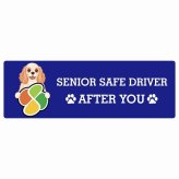 カーサイン 高齢者マーク SENIOR SAFE DRIVER アメリカンコッカースパニエル ステッカー シール 長方形 15x5cm 肉球 日本製 車