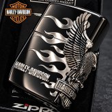 ZIPPO ハーレー ダビッドソン ジッポライター ブラック＆シルバー かっこいい ファイヤー 3面銀燻しメタル イーグル 黒銀 HARLEY-DAVIDSON 日本国内限定モデル ジッポー ギフト