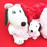 スヌーピー ベル ピンクストライプ  ハート ぬいぐるみ(S) SNOOPY