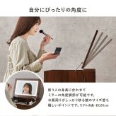 ドレッサー コスボックス 化粧台 ミラー付き 木製 机 幅47cm シンプル 木目 ホワイト ブラウン テレワーク メイクボックス メイクワゴン コンセント付き 収納ボックス コスメ 収納 化粧品 収納付き