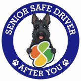 カーサイン 高齢者マーク SENIOR SAFE DRIVER スコティッシュテリア ステッカー シール 直径13cm 肉球 日本製 車