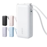 Anker Power Bank A1637 10000mAh Fusion モバイルバッテリー 最大30W USB-Cケーブル内蔵 コンセントプラグ搭載 ギフト 彼氏 誕生日 ガジェット プレゼント 