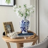 シノワズリ 花びん ブルー ホワイト 高さ26cm 磁器 フラワーベース 花瓶 花器 ディスプレイ置物 置き物