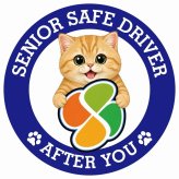 カーサイン 高齢者マーク SENIOR SAFE DRIVER マンチカン ステッカー シール 直径13cm 肉球 日本製 車