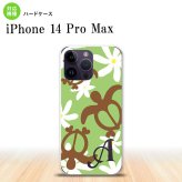 iPhone14 ProMax iPhone14 Pro Max スマホケース 背面ケース ハードケース ホヌ ティアレ 緑 +アルファベット 2022年 9月発売 nk-i14pm-1083i