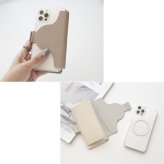 多機種対応 着脱式 MagSafe対応 手帳型ケース 【 MagWlet 名入れ 】 クリアケースセット マグセーフ スマホケース カード収納