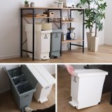 ゴミ箱 ダストボックス バタフライ 観音開き ペダルペール 32L 雑貨 インテリア キャスター付き 日本製 シンプル 北欧 おしゃれ コンパクト 省スペース エコ キッチン リビング 分別 衛生的