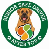 カーサイン 高齢者マーク SENIOR SAFE DRIVER 土佐犬 ステッカー シール 直径13cm 肉球 日本製 車