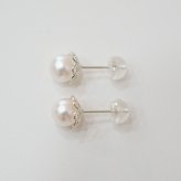 ［pearl619］6mm - 6.5mm ホワイトピンク クローバー ピアス あこや真珠