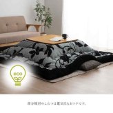 こたつ布団 正方形 リーフ 国産 シェニール フランネル 手洗い 約205×205cm