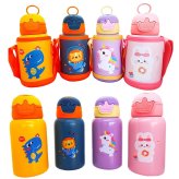 子ども水筒　500ML　保冷 / 保温対応　酸化と腐食に強い316ステンレス（4 スタイル）ショルダーストラップ　フック付き　子供 水筒 入園 入学 通園 通学