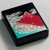 印鑑ケース（小）　赤富士 インテリア 漆器 盆 カタログギフト 景品 粗品