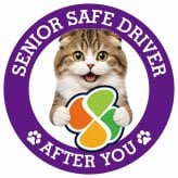 カーサイン 高齢者マーク SENIOR SAFE DRIVER ハイランドフォールド ステッカー シール 直径13cm 肉球 日本製 車