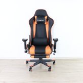 ゲーミングチェア 高さ調節 フットレスト付き グレー・ホワイト・オレンジ W70xD65xH123-133cm座面高44-54cm デスクチェア オフィスチェア パソコンチェア フットレスト グレイ ホワイト オレンジ おしゃれ 新生活