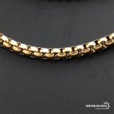 ステンレス ベネチアンチェーンネックレス ゴールド 金 18K GP ボックスチェーンネックレス 幅5タイプ 切れにくい 錆びにくい 金属アレルギー対応