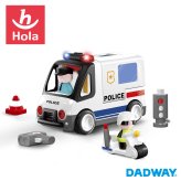 誕生日プレゼント Hola Toys オラトイズ 飛び出す白バイ 自分で走る パトカー 警察 おもちゃ はたらく車 働く車 乗り物 サイレン 音が鳴る 光る メロディ 70種類以上の音 自動走行 ごっこ遊び 信号機 人形付き 知育玩具 1歳半 18カ月 2歳 3歳 男の子 女の子 お祝い ギフト