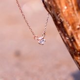 ネックレス ステンレス レディース 1粒ネックレス ジルコニア ピンクゴールド ゴールド シルバー 金属アレルギー チェーン付き サージカルステンレス つけっぱなしOK プレゼント ペア