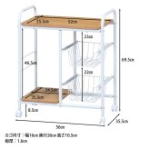 キッチンワゴン FBC-02-1 BK/BR ブラック/ブラウン 1色展開 レンジ台 収納 キャスター付き 省スペース おしゃれ シンプル 新生活 家具 インテリア 不二貿易