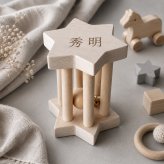 国産ヒノキのころりんラトル スティックタイプ｜選べる3種類｜無塗装の木製ベビーラトル｜赤ちゃんのおもちゃ・出産祝い