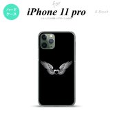 iPhone11Pro iPhone11 Pro スマホケース ハードケース 黒翼 ハート 黒 グレー メンズ レディース nk-i11p-468