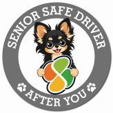カーサイン 高齢者マーク SENIOR SAFE DRIVER ロングコートチワワ マグネット 強力 直径13cm 肉球 日本製 車 ステッカー