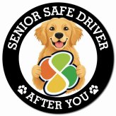 カーサイン 高齢者マーク SENIOR SAFE DRIVER ゴールデンレトリバー マグネット 強力 直径13cm 肉球 日本製 車 ステッカー
