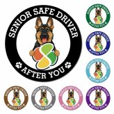 カーサイン 高齢者マーク SENIOR SAFE DRIVER シェパード マグネット 強力 直径13cm 肉球 日本製 車 ステッカー