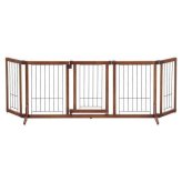 リッチェル ペット用 木製おくだけドア付ゲート L ブラウン 犬用 間仕切り 柵 置くだけ ペットゲート 小型犬 中型犬 ドア付き 幅調節 折りたたみ ペット用品
