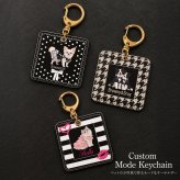 【うちの子グッズ】ペット写真で作る モードスクエアキーホルダー ｜ うちの子 オーダーメイド キーホルダー　高級 犬 猫　ギフト 誕生日 クリスマス