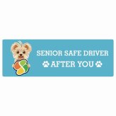 カーサイン 高齢者マーク SENIOR SAFE DRIVER ヨーチー ステッカー シール 長方形 15x5cm 肉球 日本製 車