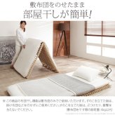【グッドデザイン賞受賞】 すのこベッド 折りたたみ シングル 1秒で簡単布団干し!アシスト機能付き「みやび格子」すのこベッド 〔エアライズ〕 シングル 二つ折りタイプ 桐 天然木 布団干し 室内干し 省スペース 快眠 除湿 調湿 防カビ 梅雨対策 収納