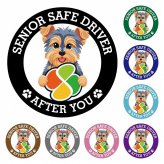 カーサイン 高齢者マーク SENIOR SAFE DRIVER ヨークシャーテリア ステッカー シール 直径13cm 肉球 日本製 車