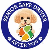カーサイン 高齢者マーク SENIOR SAFE DRIVER トイプードル ステッカー シール 直径13cm 肉球 日本製 車