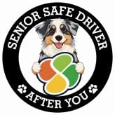カーサイン 高齢者マーク SENIOR SAFE DRIVER オーストラリアンシェパード ステッカー シール 直径13cm 肉球 日本製 車