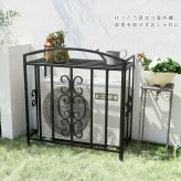 室外機カバー アイアン モンテベッロ ブ ホワイト 簡単組立 フラワー 天板 作業台 アンティーク モダン エレガント スタイリッシュ シンプル 棚 屋外 庭 ベランダ バルコニー おしゃれ エアコン室外機カバー 室外機ラック 日よけカバー ガーデン用品