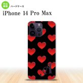 iPhone14 ProMax iPhone14 Pro Max スマホケース 背面ケース ハードケース ハート A 黒 赤 +アルファベット 2022年 9月発売 nk-i14pm-117i