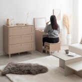 収納家具 ラック ドレッサー テーブル ハイタイプ コンパクト ドレッサーテーブル テーブルドレッサー メイク コスメ収納棚 収納 鏡 鏡収納 鏡台 ピンクベージュ ミラー グレージュ ゴールド かわいい おしゃれ 韓国インテリア