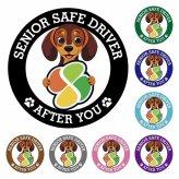 カーサイン 高齢者マーク SENIOR SAFE DRIVER ダックスフンド ステッカー シール 直径13cm 肉球 日本製 車