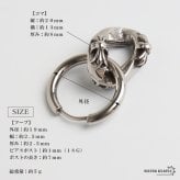 ステンレス チェーンの一コマピアス ドロップ クロス フープピアス ごつめ 揺れる かっこいい シルバー 片耳1点 十字架 大きめ 存在感 メタル メンズ 男性 金属アレルギー対応 イヤリング