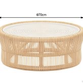 センターテーブル ラタンテーブル ローテーブル リビングテーブル コーヒーテーブル 机 円座卓 籐 ラタン 木製 BREEZE ブリーズ ナチュラル アジアン家具 北欧 和 籐家具 チーク無垢木製 ジャパンディ 韓国インテリア ガラス 新生活