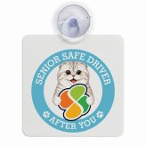 カーサイン 高齢者マーク SENIOR SAFE DRIVER スコティッシュフォールド 車内用 吸盤タイプ 収れん火災防止タイプ 肉球 日本製 車 ステッカー