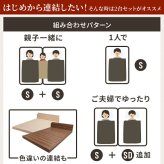 ベッド ロータイプ 連結 家族揃って布団で寝られる連結ローベッド-ファミーユ シングルサイズ ベッドフレームのみ ベッドフレーム ファミリーベッド 連結ファミリー 家族ベッド 親子ベッド 子供 家族 フロアベッド 木製 宮付き おしゃれ 北欧 コンセント